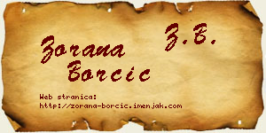 Zorana Borčić vizit kartica